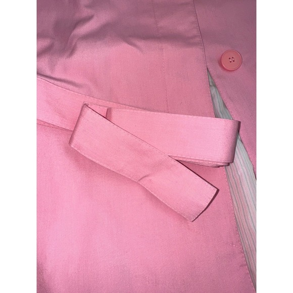 Vintage Pink Trench Coat Women's Aurora International by Miss Abbey Long Sleeve - Picture 6 of 10